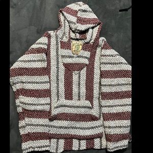 BAJA JOE MEXICAN HOODIE BURGUNDY